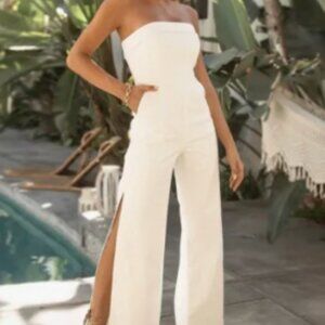 Runaway the Label RUNAWAY TAHARI JUMPSUIT - WHITE Size AUS L US 8